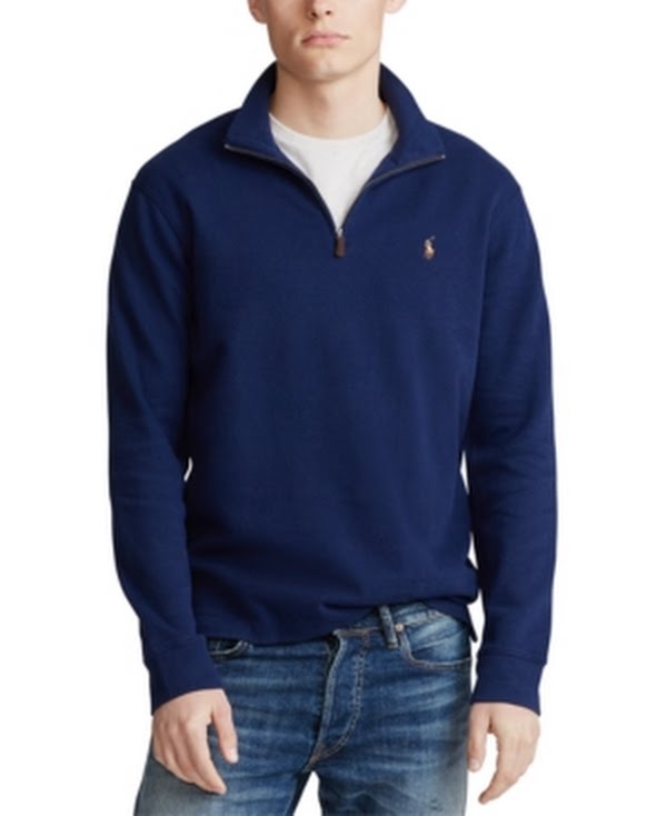 Polo Ralph Lauren Mens Big and Tall Estate-Rib Quarter-Zip Pullover, Size 2LT