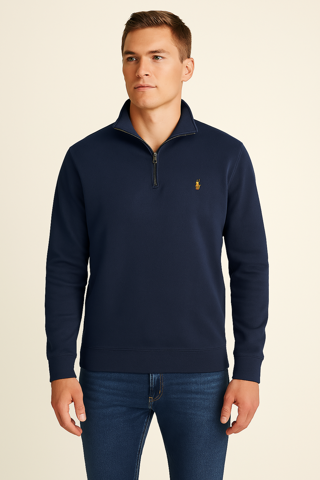 Polo Ralph Lauren Mens Big and Tall Estate-Rib Quarter-Zip Pullover, Size 2LT