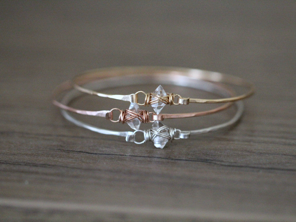 Herkimer Diamond Caged Bracelet
