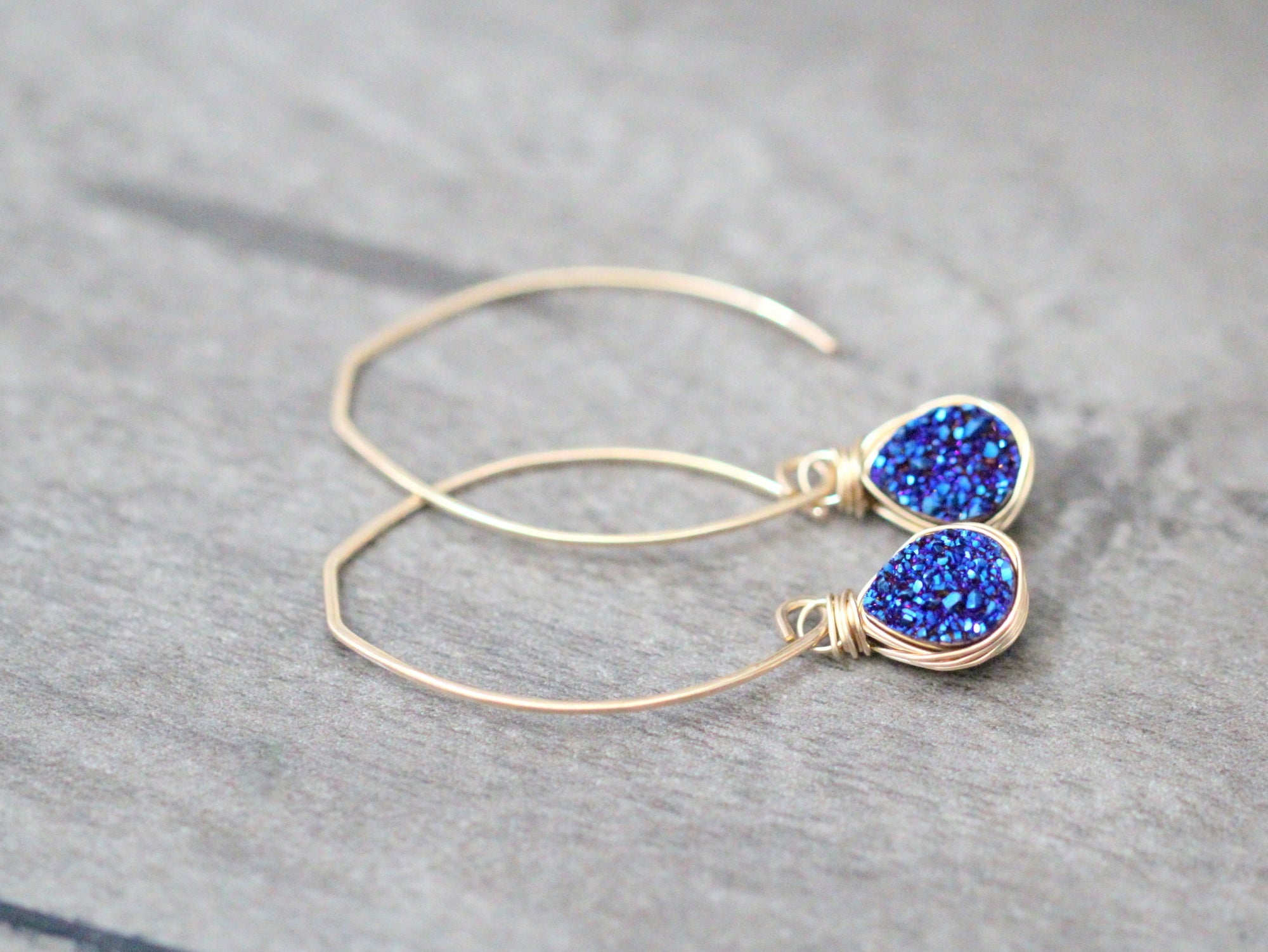 Linear Druzy Drops - Inkwell