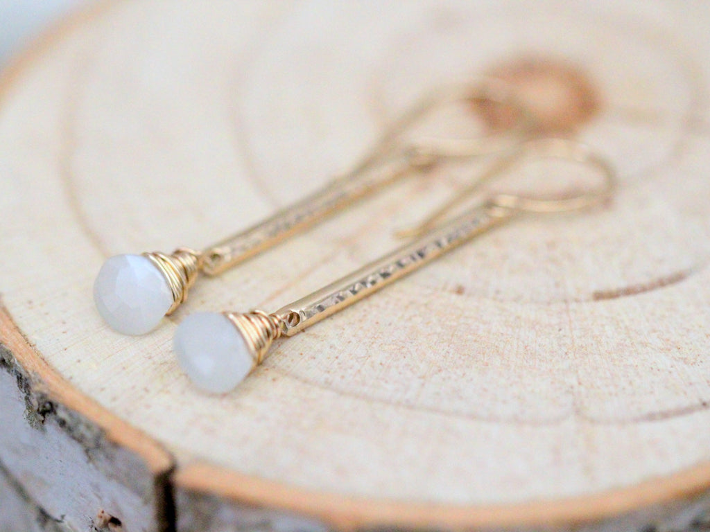 Moonstone Bar Earrings