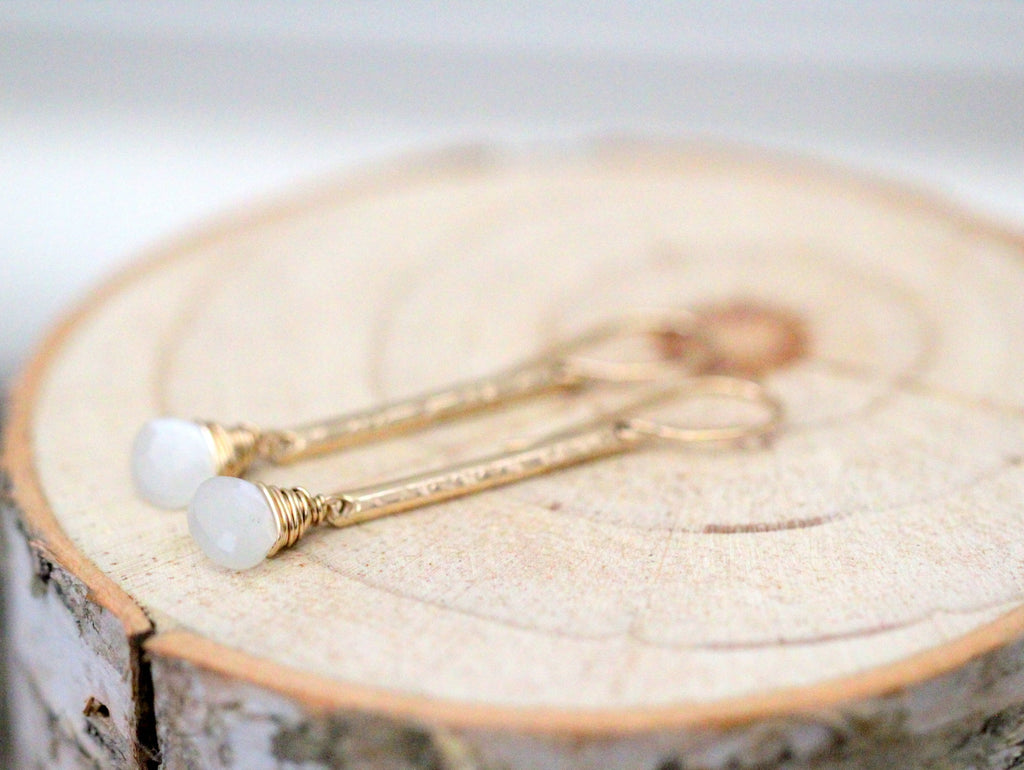 Moonstone Bar Earrings