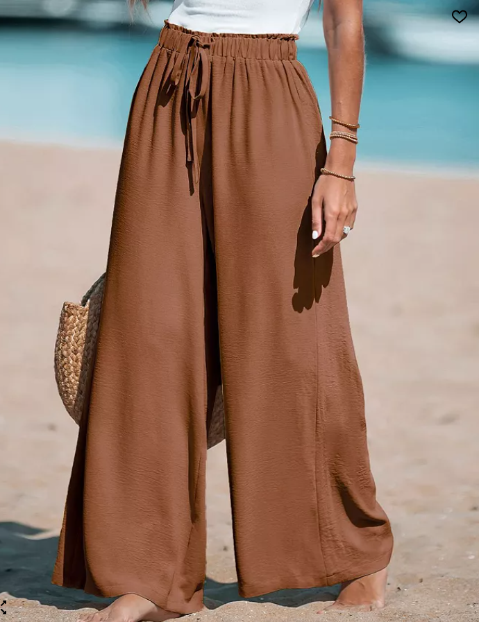 Cupshe Womens Summer Lovin Drawstring Wide-Leg Pants