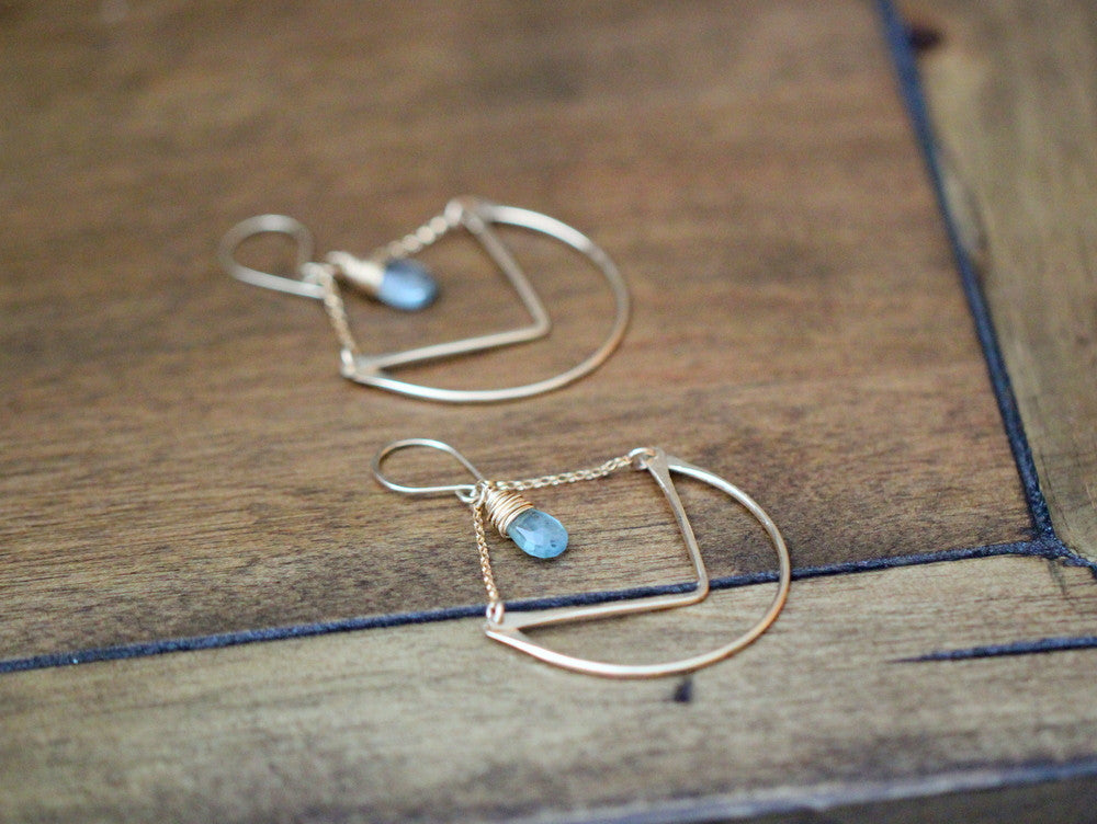 Tulip Hoops - Moss Aquamarine