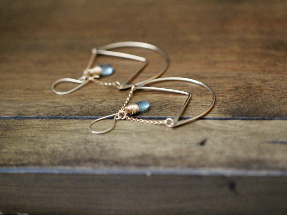 Tulip Hoops - Moss Aquamarine