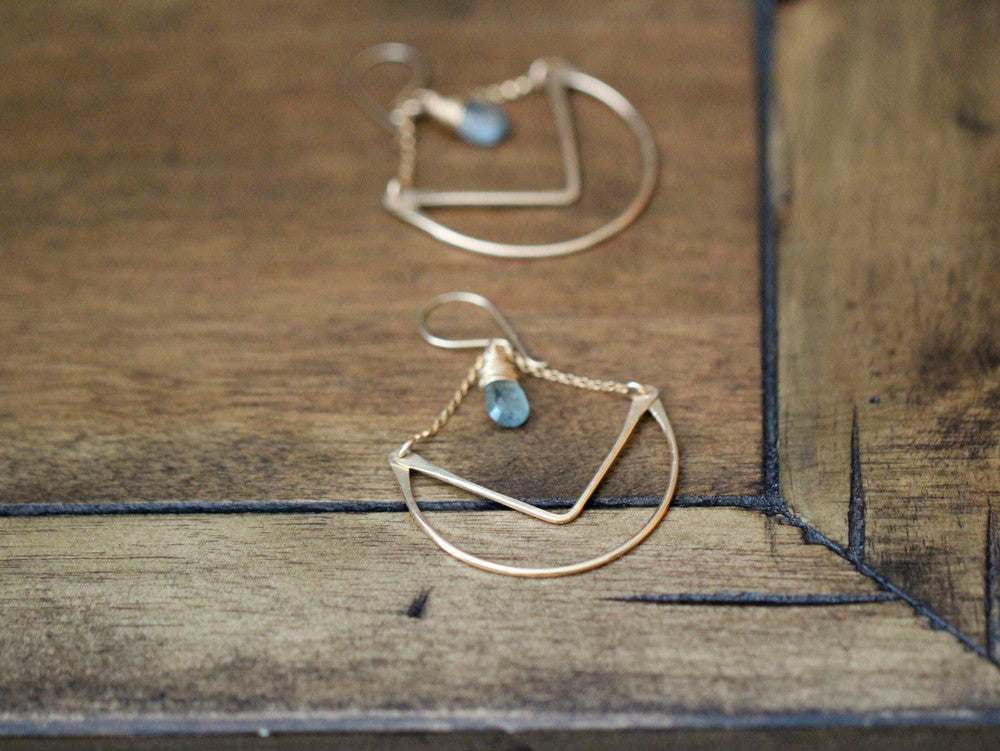 Tulip Hoops - Moss Aquamarine