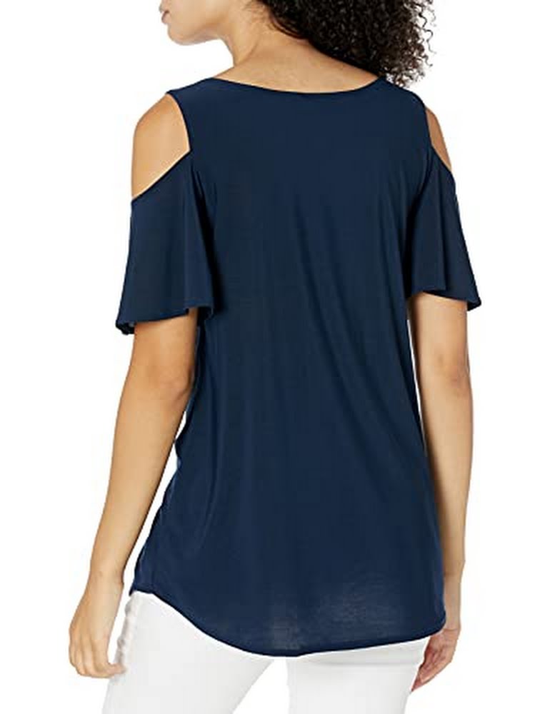 Star Vixen Womens Cold-Shoulder Top