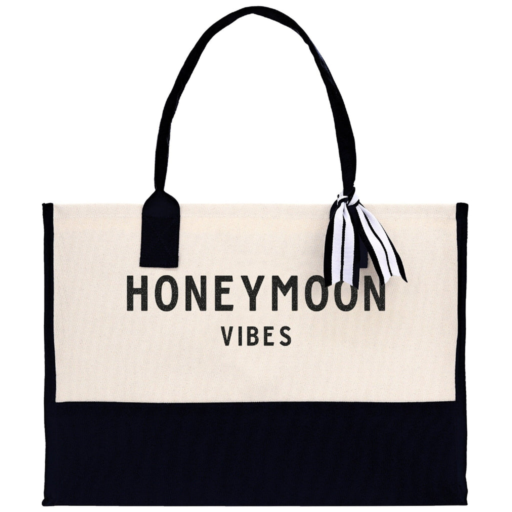 Honeymoon Vibes Beach Tote Bag - Large Chic Tote Bag - Gift for Her - Weekender Bag - Honeymooners Honeymoon Gifts Bridal Gift Newlyweds