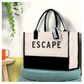Escape Beach Tote Bag - Large Chic Tote Bag - Gift for Her - Weekender Bag - Weekend Tote - Girls Weekend Tote