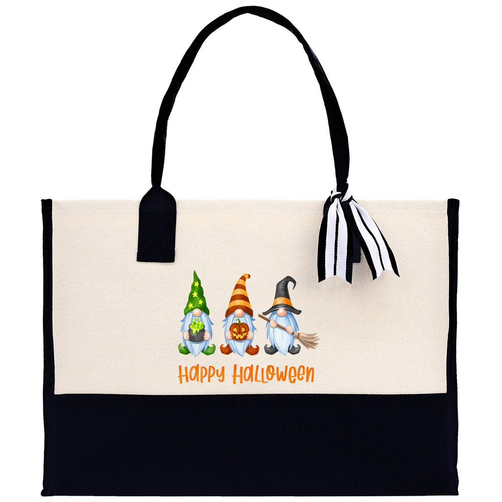 Halloween Trick or Treat Tote Bag Halloween Tote Bag for Kids Halloween Gift Halloween Candy Bag Halloween Doodles Cute Canvas Tote Bag