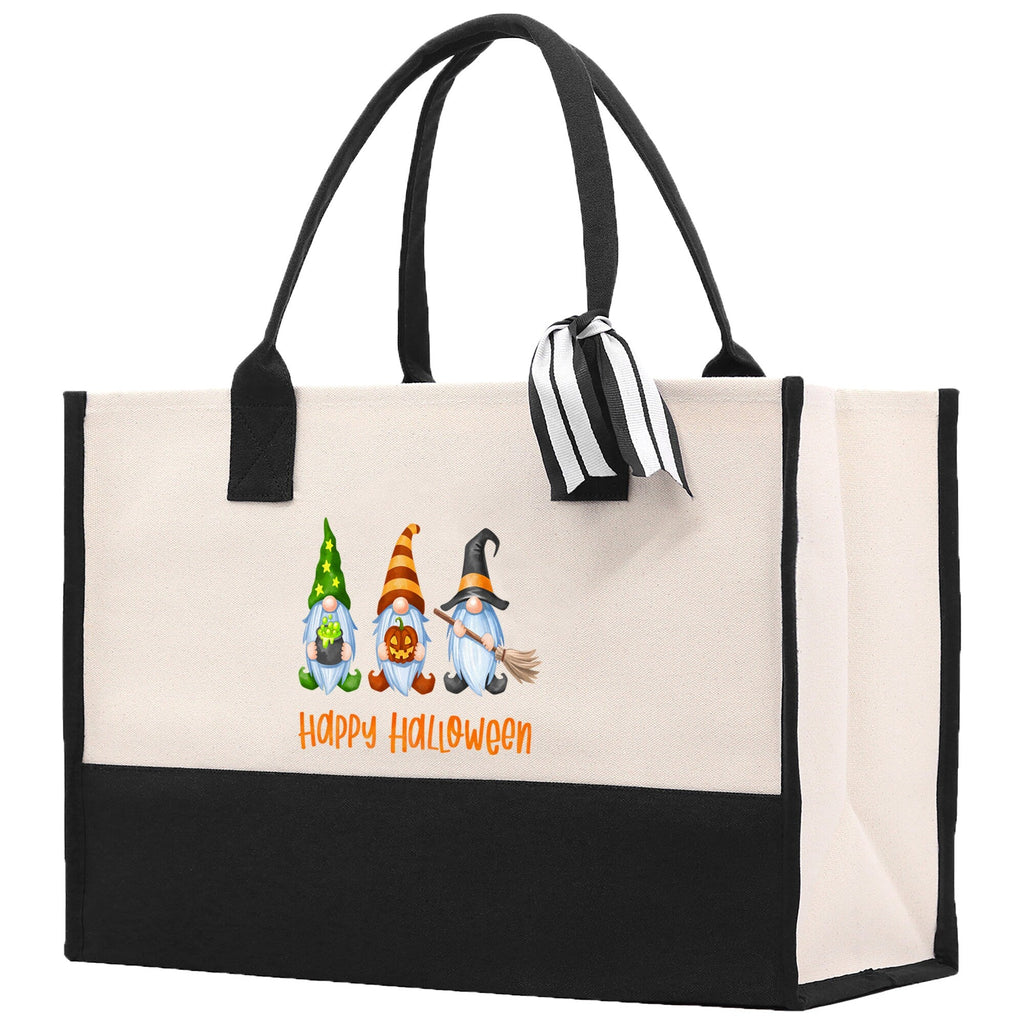 Halloween Trick or Treat Tote Bag Halloween Tote Bag for Kids Halloween Gift Halloween Candy Bag Halloween Doodles Cute Canvas Tote Bag