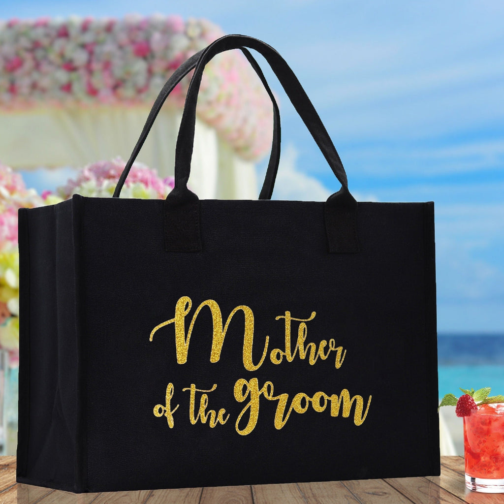 Mother of The Groom Large Print Tote Bag 100% Cotton Canvas Bridal Party Tote Bachelorette Bag Bridal Chic Tote Bags Wedding Totes