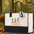 Halloween Trick or Treat Tote Bag Halloween Tote Bag for Kids Halloween Gift Halloween Candy Bag Halloween Doodles Cute Canvas Tote Bag