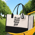 Do not Let Your heart Be Troubled Believe in God John 14:1 Religious Canvas Tote Bag Gift for Women Bible Verse Gift Church Tote Bag