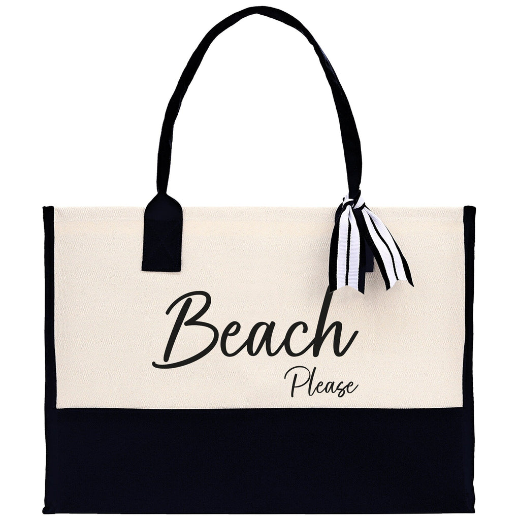 Beach Please Tote Bag - Large Chic Tote Bag - Gift for Her - Girls Weekend Tote - Weekender Bag - Weekend Tote - Beach Tote Bag