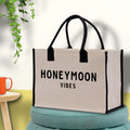 Honeymoon Vibes Beach Tote Bag - Large Chic Tote Bag - Gift for Her - Weekender Bag - Honeymooners Honeymoon Gifts Bridal Gift Newlyweds