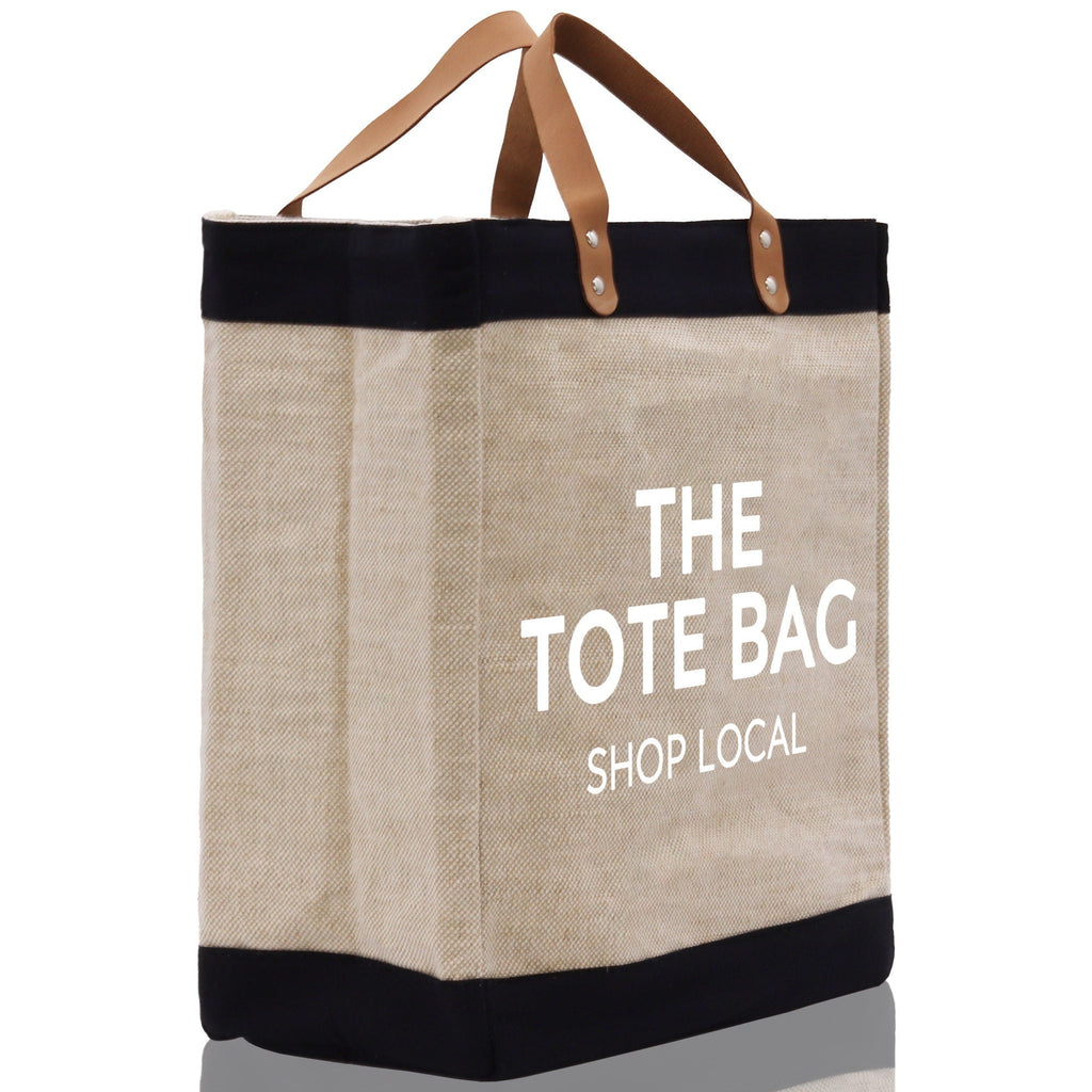 The Tote Bag Shop Local Jute Canvas Tote Funny Farmer Market Bag Quote Jute Bag Shopping Bag Burlap Bag Farmhouse Bag Grocery Bag