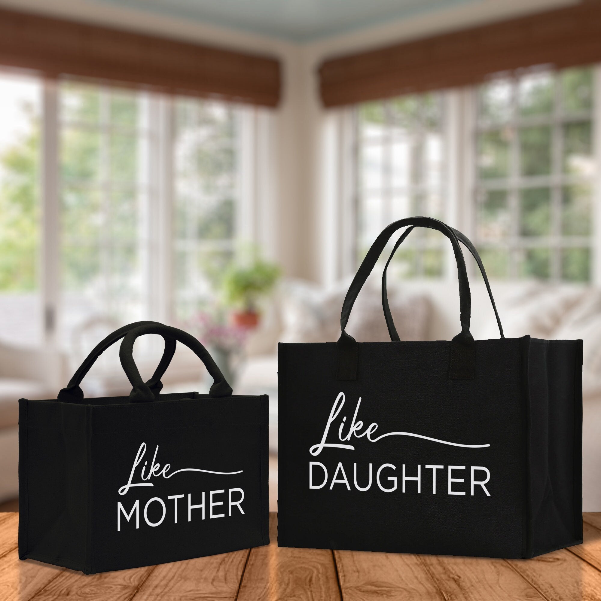 Like Mother Like Daughter Cotton Canvas Tote Bag Christmas For Mom Daughter Mather's Day Gift From Daughter Tote Bag Mom Daughter Gifts Bag