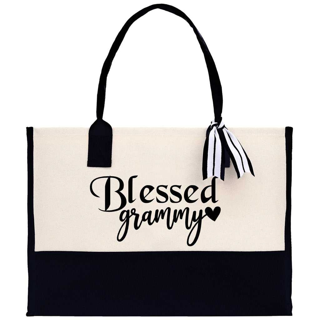 Blessed Grammy Grandma Cotton Canvas Tote Bag Grandma Tote Bag Grandma Nana Bag Grandma Gift Bag Shopping Bag Mothers Day Gift