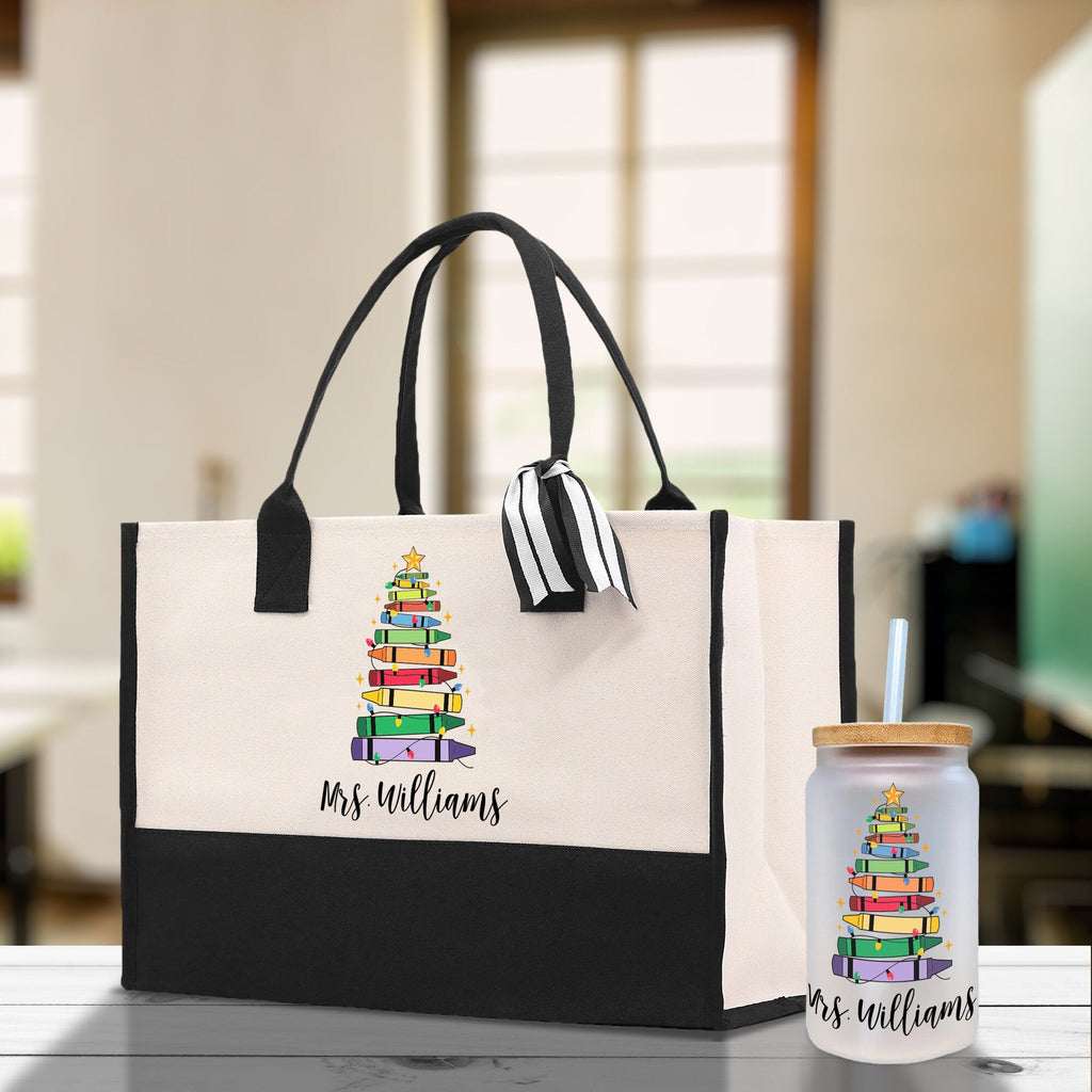 Personalized Teacher Cotton Canvas Tote Bag Gift for Teachers Teacher Life Tote Custom Teacher Appreciation Gift Bag Teacher Name Bag