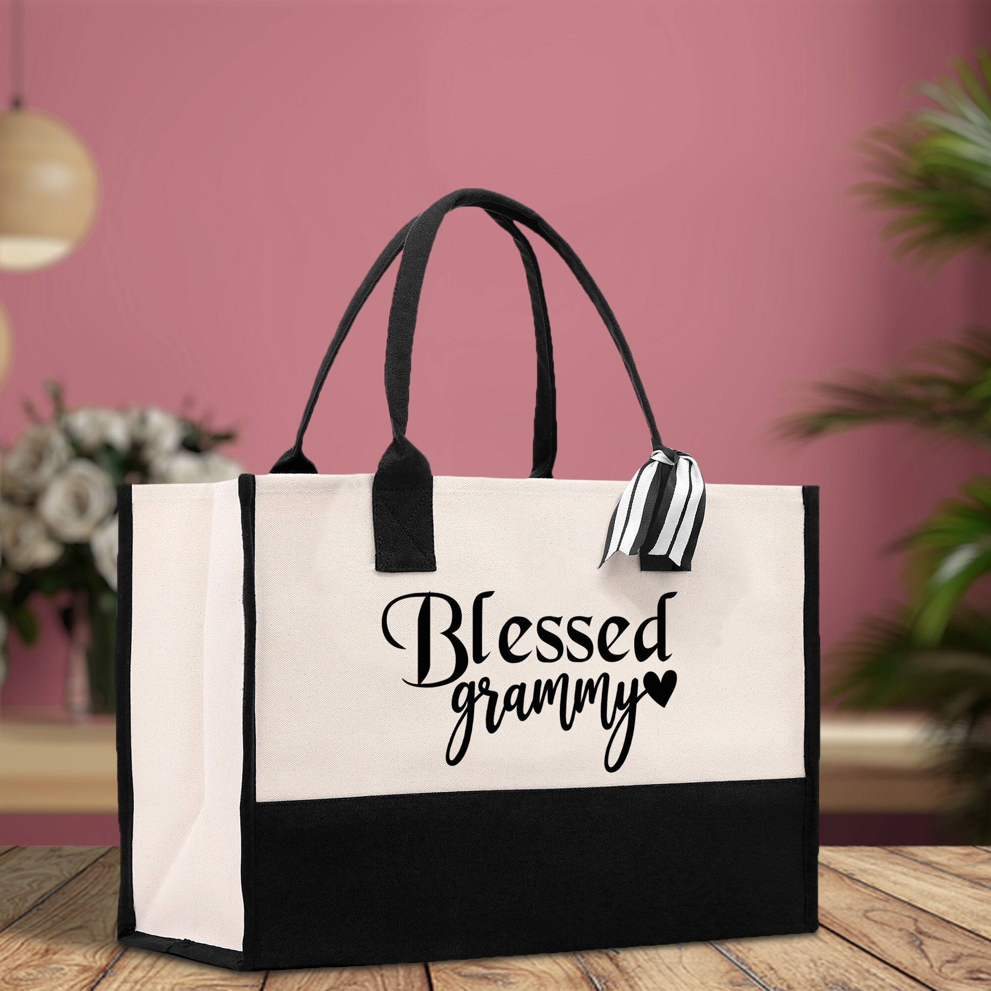 Blessed Grammy Grandma Cotton Canvas Tote Bag Grandma Tote Bag Grandma Nana Bag Grandma Gift Bag Shopping Bag Mothers Day Gift