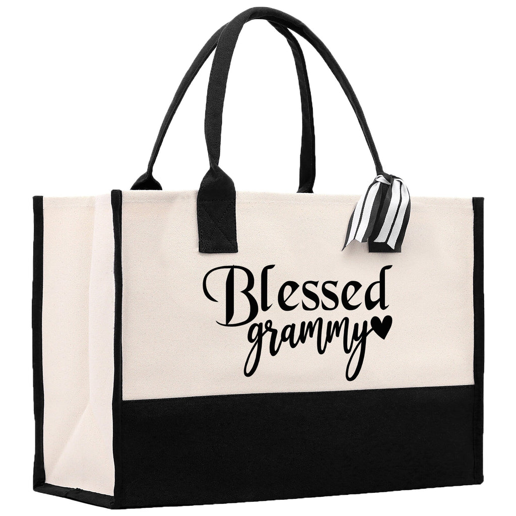 Blessed Grammy Grandma Cotton Canvas Tote Bag Grandma Tote Bag Grandma Nana Bag Grandma Gift Bag Shopping Bag Mothers Day Gift