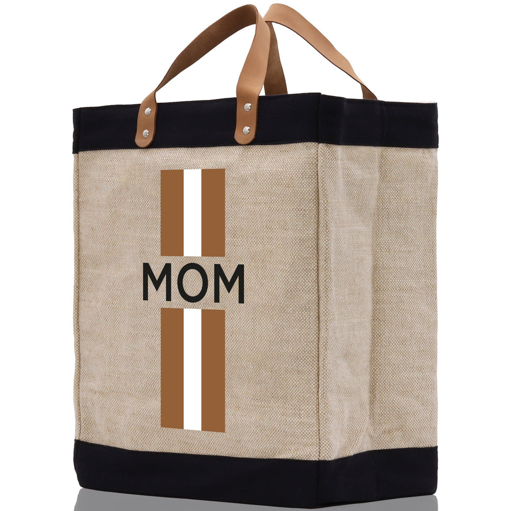 Personalized Monogrammed Canvas Tote Bag Striped Initials Custom Name Beach Bag Bridal Party Gifts Bride Gift Holiday Gift Bag