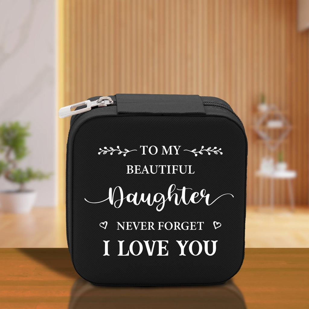 To My Beautiful Daughter Never Forget I Love Cotton Canvas Tote Bag Daughter Birthday Gift From Mother to Daughter Jewelry Box Gift