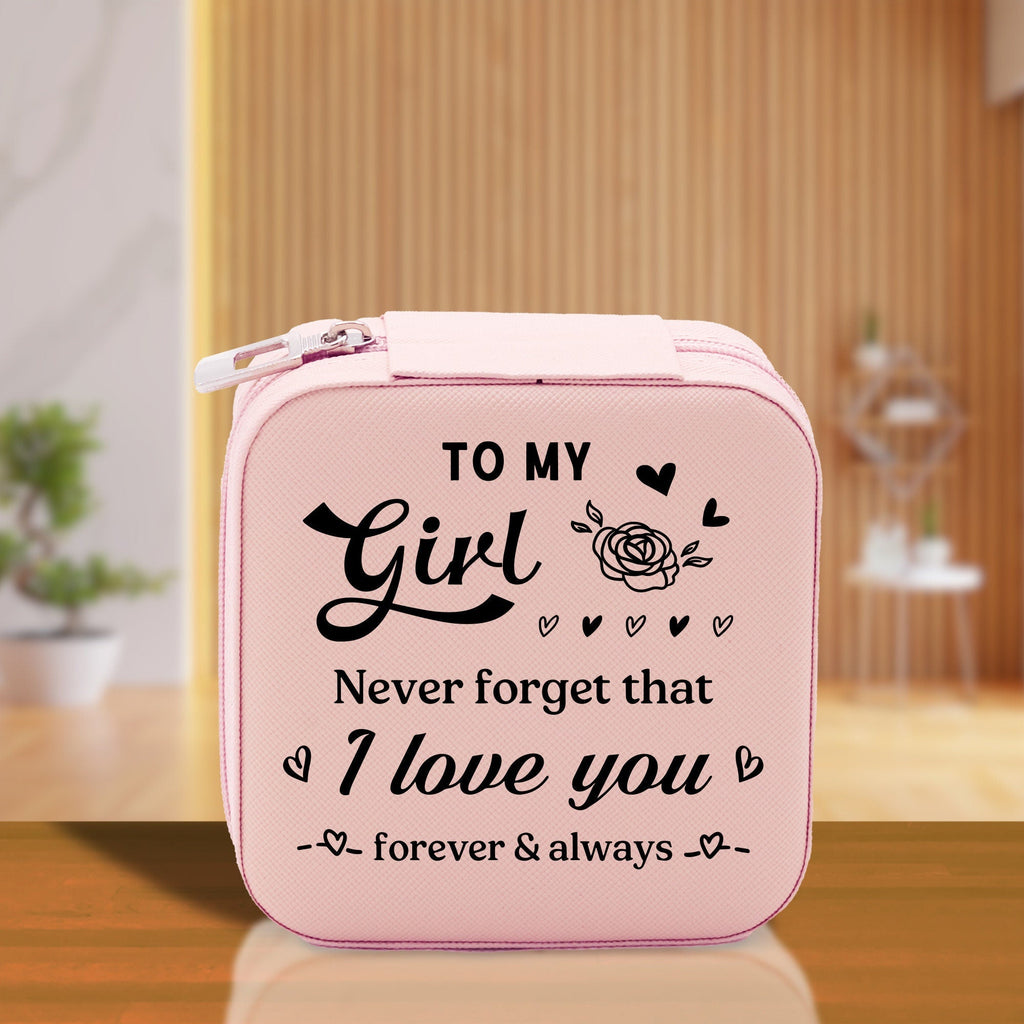 To My Girl Never Forget That I Love You Forever & Always Cotton Canvas Tote Bag Birthday Gift From Mother to Daughter Jewelry Box Gift