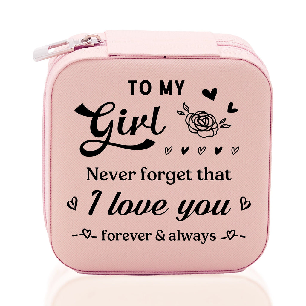 To My Girl Never Forget That I Love You Forever & Always Cotton Canvas Tote Bag Birthday Gift From Mother to Daughter Jewelry Box Gift