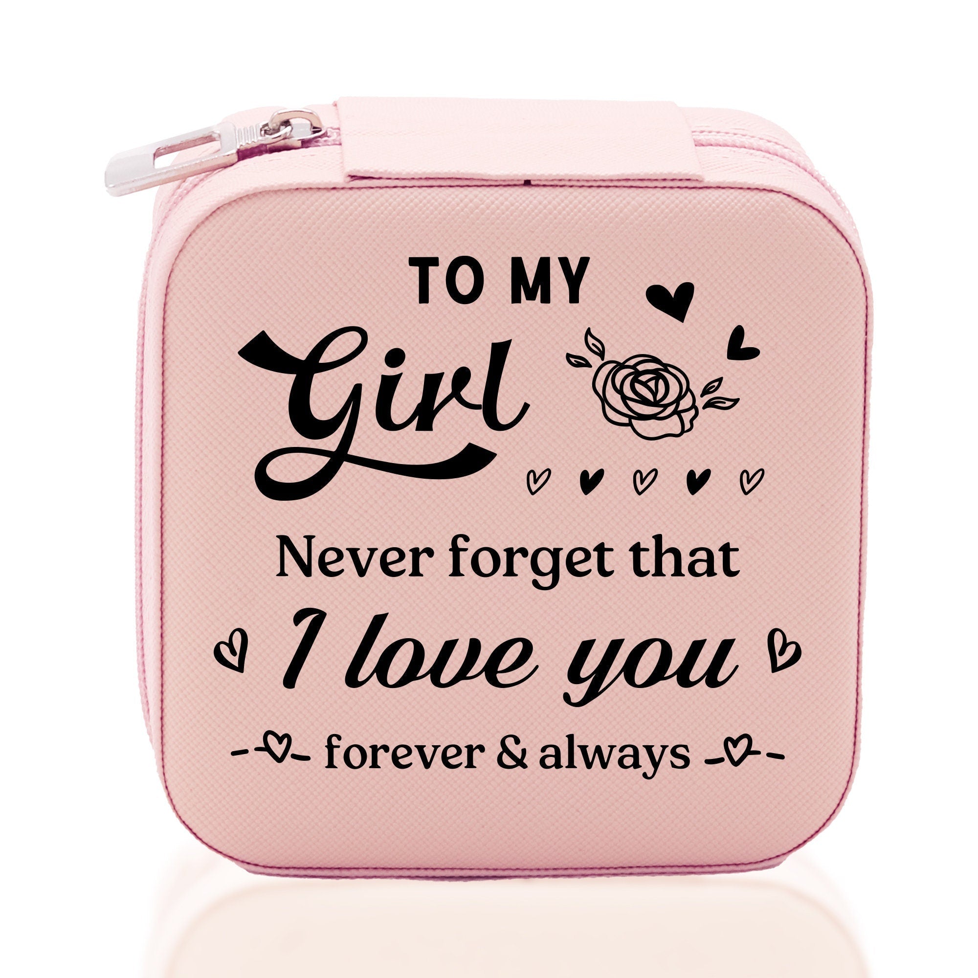 To My Girl Never Forget That I Love You Forever & Always Cotton Canvas Tote Bag Birthday Gift From Mother to Daughter Jewelry Box Gift