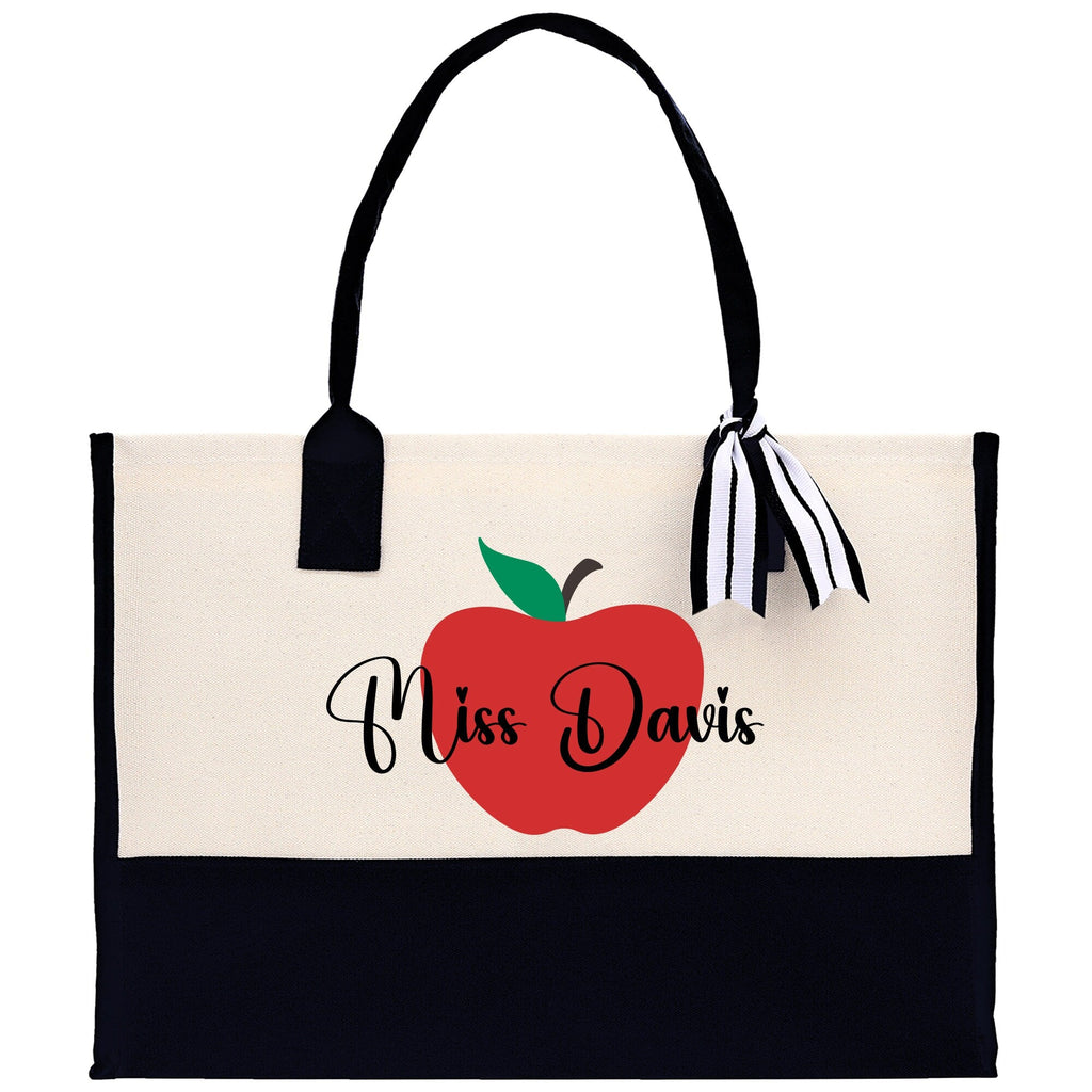 Personalized Teacher Cotton Canvas Tote Bag Gift for Teachers Teacher Life Tote Custom Teacher Appreciation Gift Bag Teacher Name Bag