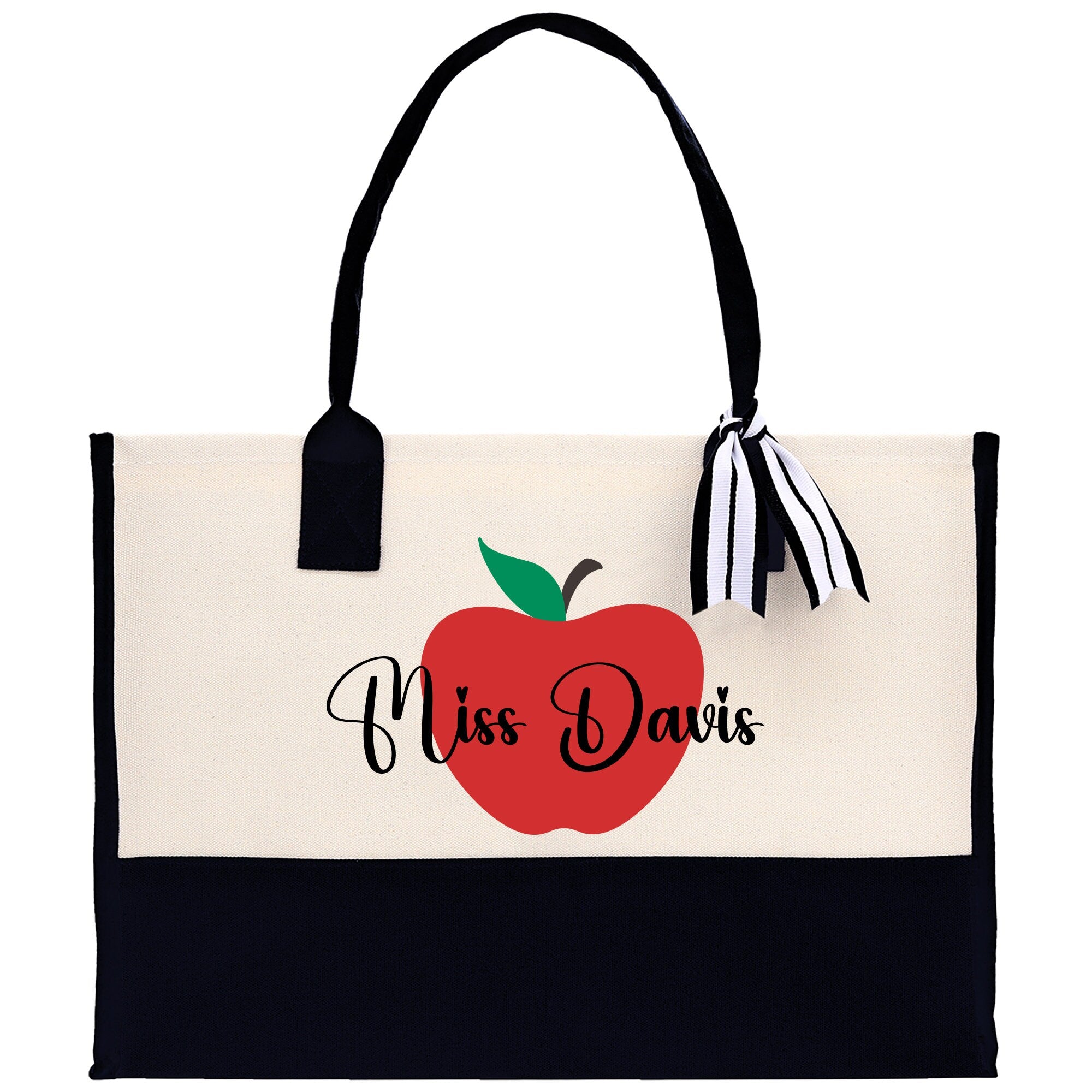 Personalized Teacher Cotton Canvas Tote Bag Gift for Teachers Teacher Life Tote Custom Teacher Appreciation Gift Bag Teacher Name Bag