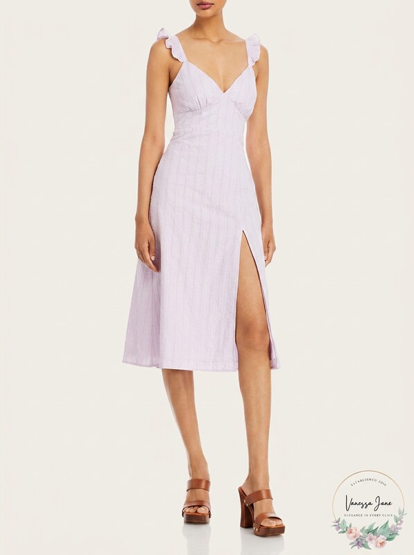 Aqua Tonal Stripe MIDI Dress, Size Medium